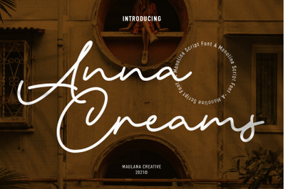 Anna Creams Monoline Script Font