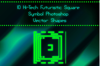 10 Futuristic Square Elements Vector Photoshop Shapes -  Hi-Tech Symbo