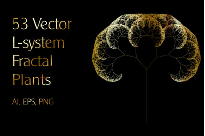 53 Vector L-system Fractal Plants - Computer Generated Tree Mathematic