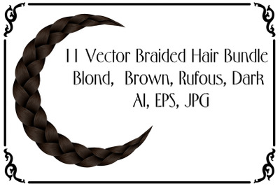 11 Vector Braided Hair Bundle - Blond,  Brown, Rufous, Dark Braids - A