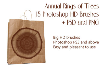 nnual Rings of Trees - 15 Photoshop HD Brushes + PSD and PNG