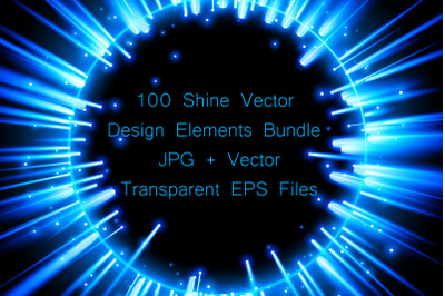 100 Shine Vector Design Elements Bundle - JPG + Vector Transparent EPS