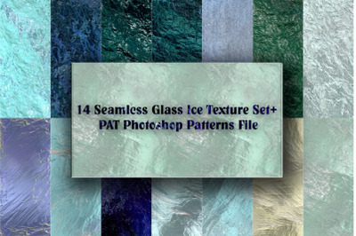 14 Seamless Glass Ice Texture Set + PAT Photoshop Patterns File