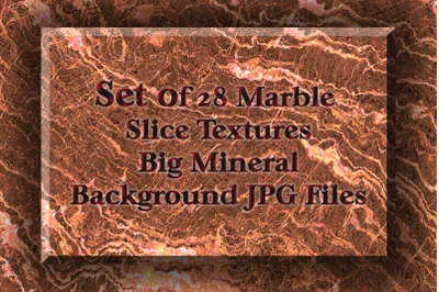 Set of 28 Marble Slice Textures - Big Mineral Background JPG Files
