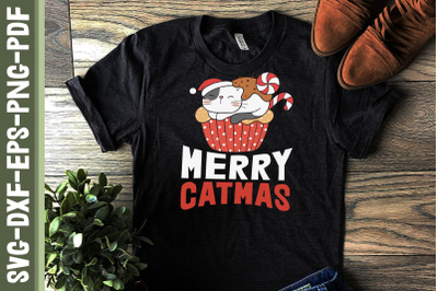 Funny Christmas Design Merry Catmas