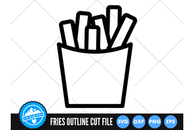 French Fries SVG | Fries Outline  | Fast Food Clip Art