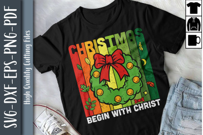 Xmas Begin With Christ Red Plaid