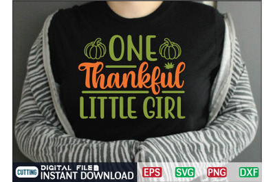 One Thankful Little Girl svg design