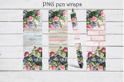 Flower rose pen wrap template, Wood Plank ink joy wrap download, Bohem