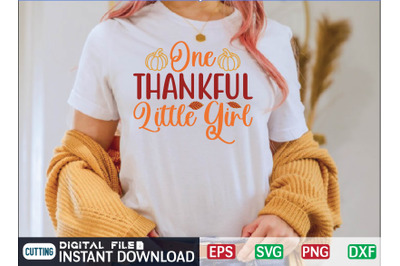 One Thankful Little Girl svg design