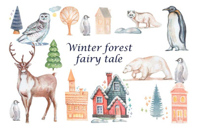 Winter forest fairy tale
