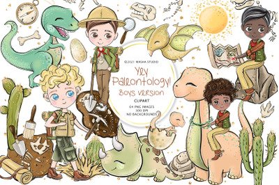 Paleontology Boys Version 2021 Clipart