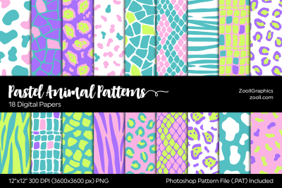 Pastel Animal Digital Papers