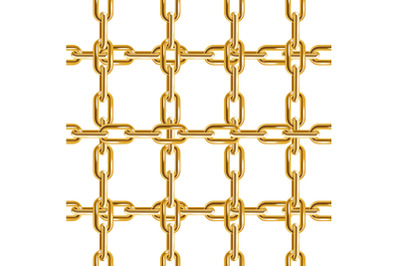 Golden Chain Seamless Pattern Background