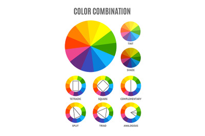 Color Circle Palette Combination Set. Vector