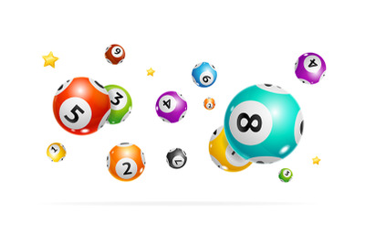 3d Falling Lotto Ball Background. Vector