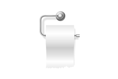 Toilet Paper Roll on Holder . Vector