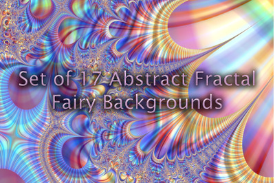 Set of 17 Abstract Fractal Fairy Backgrounds