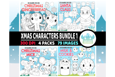 Christmas Characters Digital Stamps Bundle 1