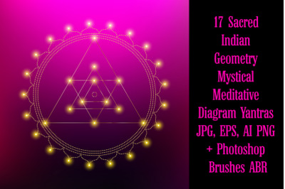 17 Sacred Indian Geometry Mystical Meditative Diagram Yantras - JPG, E