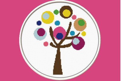 Cute Tree - PDF Downloadable Printable Cross Stitch Pattern