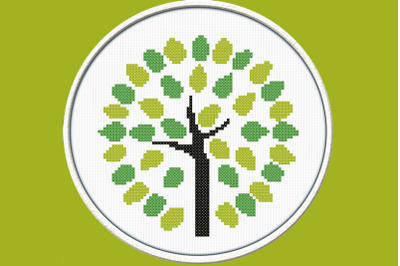 Green Tree - PDF Downloadable Printable Cross Stitch Pattern