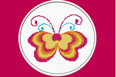 Bright Butterfly - PDF Downloadable Printable Cross Stitch Pattern