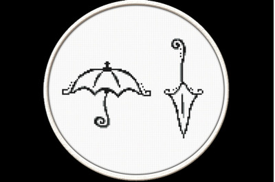 Glamorous Umbrella - PDF Downloadable Printable Cross Stitch Pattern