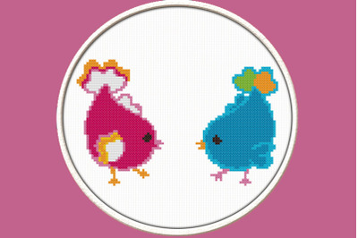 Pair of Birds - PDF Downloadable Printable Cross Stitch Pattern