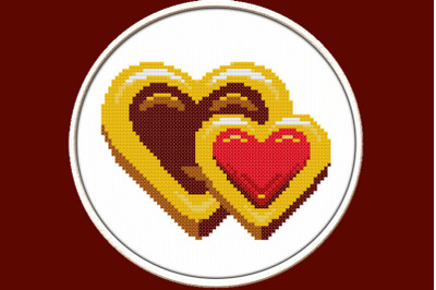 Pair of Hearts - PDF Downloadable Printable Cross Stitch Pattern