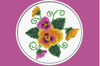 Pansy - PDF Downloadable Printable Cross Stitch Pattern