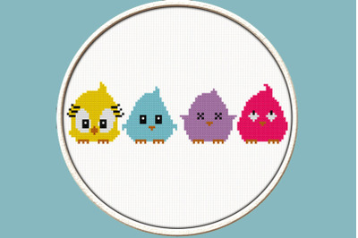 Funny Birds - PDF Downloadable Printable Cross Stitch Pattern