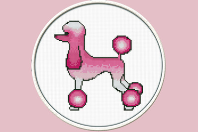 Pink Poodle - PDF Downloadable Printable Cross Stitch Pattern