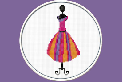 Purple Dress - PDF Downloadable Printable Cross Stitch Pattern