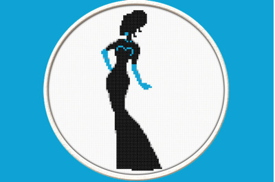 Elegant Silhouette- PDF Downloadable Printable Cross Stitch Pattern