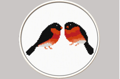 Pair of Bullfinches- PDF Downloadable Printable Cross Stitch Pattern