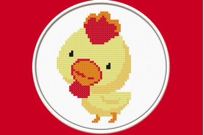 Yellow Chicken - PDF Downloadable Printable Cross Stitch Pattern