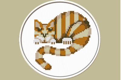 Tabby Cat - PDF Downloadable Printable Cross Stitch Pattern