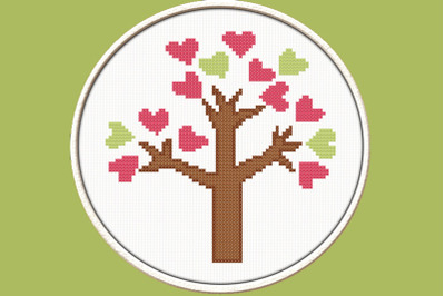 Little Heart Tree - PDF Downloadable Printable Cross Stitch Pattern