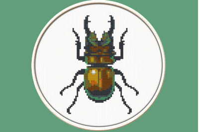 Stag-Beetle - PDF Downloadable Printable Cross Stitch Pattern