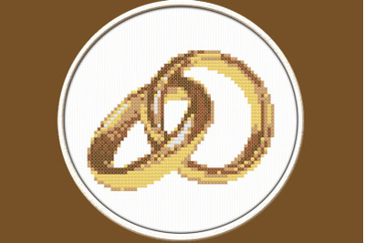 Wedding Rings - PDF Downloadable Printable Cross Stitch Pattern