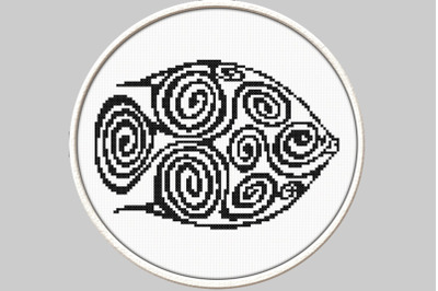 Curl Fish  - PDF Downloadable Printable Cross Stitch Pattern