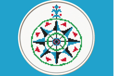 Wind rose - PDF Downloadable Printable Cross Stitch Pattern