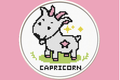 Zodiac Capricorn - PDF Downloadable Printable Cross Stitch Pattern