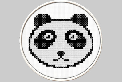 Panda Face - PDF Downloadable Printable Cross Stitch Pattern