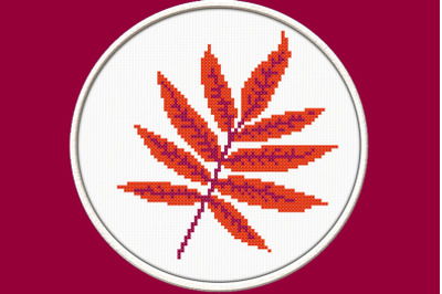 Red Leaf - PDF Downloadable Printable Cross Stitch Pattern