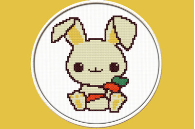 Bunny and Carrot - PDF Downloadable Printable Cross Stitch Pattern