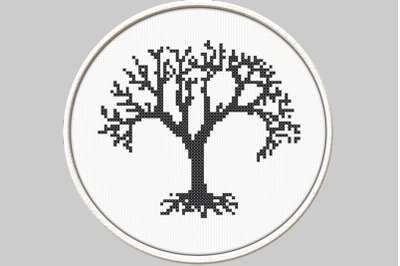 Bare Tree  - PDF Downloadable Printable Cross Stitch Pattern