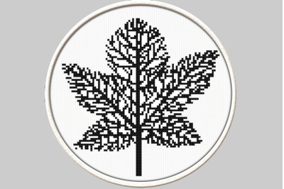 Skeleton Leaf - PDF Downloadable Printable Cross Stitch Pattern