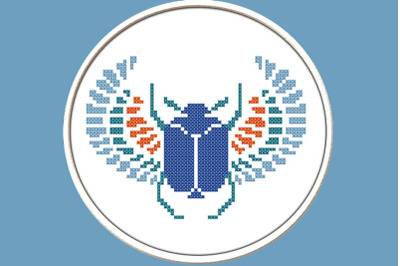 Sacred Scarab - PDF Downloadable Printable Cross Stitch Pattern